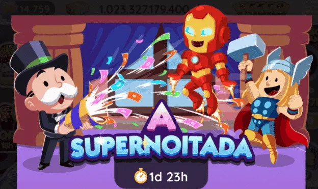 Evento Monopoly Go A Supernoitada (lista de recompensas)